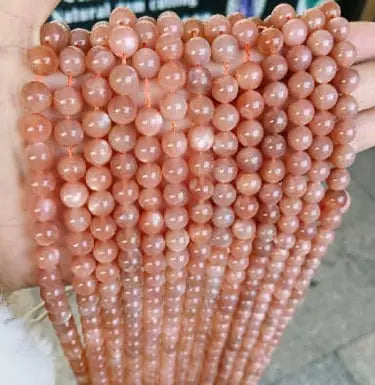 Natural Gemstone Beads Necklace - Handmade Natural Stone Jewelry,sunstone AA, Size 8mm/50cm, NO.30 ABC Jewelries